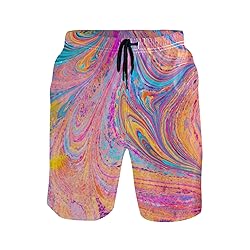 Men's Summer Cool Swim Trunks Quick Dry Abstract