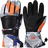 Pnosnesy Ski Gloves, Warmest Waterproof and Breathable Snow Gloves for Cold Weather, Fits Both Men & Women,for Parent Child Outdoor