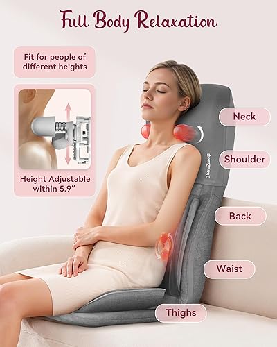 THERAZZAGGE Shiatsu Neck Back Massager with Heat, Massage Chair