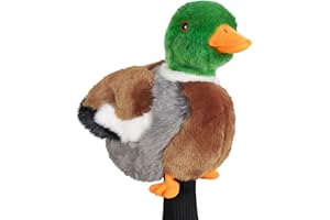 BIG CRAZY Funny Driver Headcover, Plush Golf Club Covers Long Neck, Animal Headcover, Soft Mallard Duck Rabbit Bunny Owl Fish Headcovers for Golf Clubs Fits Men and Women, Driver Headcover Animal for Present