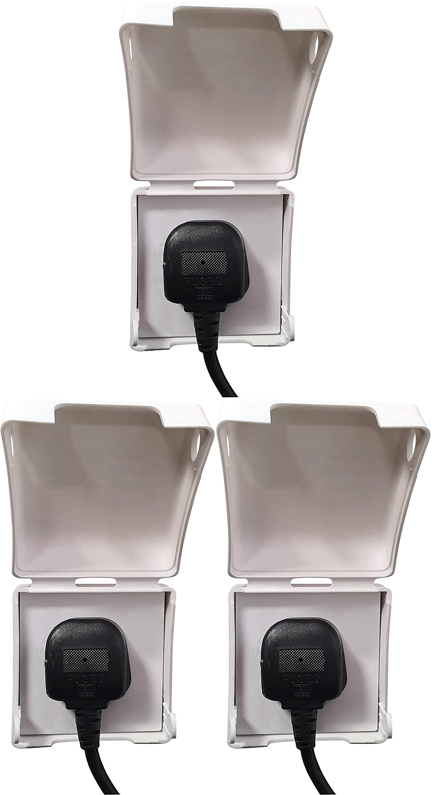 BabySecurity Electric Plug Socket Cover (3 Pack, Single) Prevents Tampering Accidents, Ideal for Home, School and Nurseries - White UK 3 Pin Plug