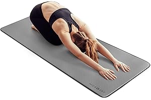 MICRODRY Deluxe Fitness Exercise Yoga Mat for Home & Gym, Extra Thick for High Impact Training, Multi Layered Skid Resistant Surface, Odor Neutralizing with Carrying Strap