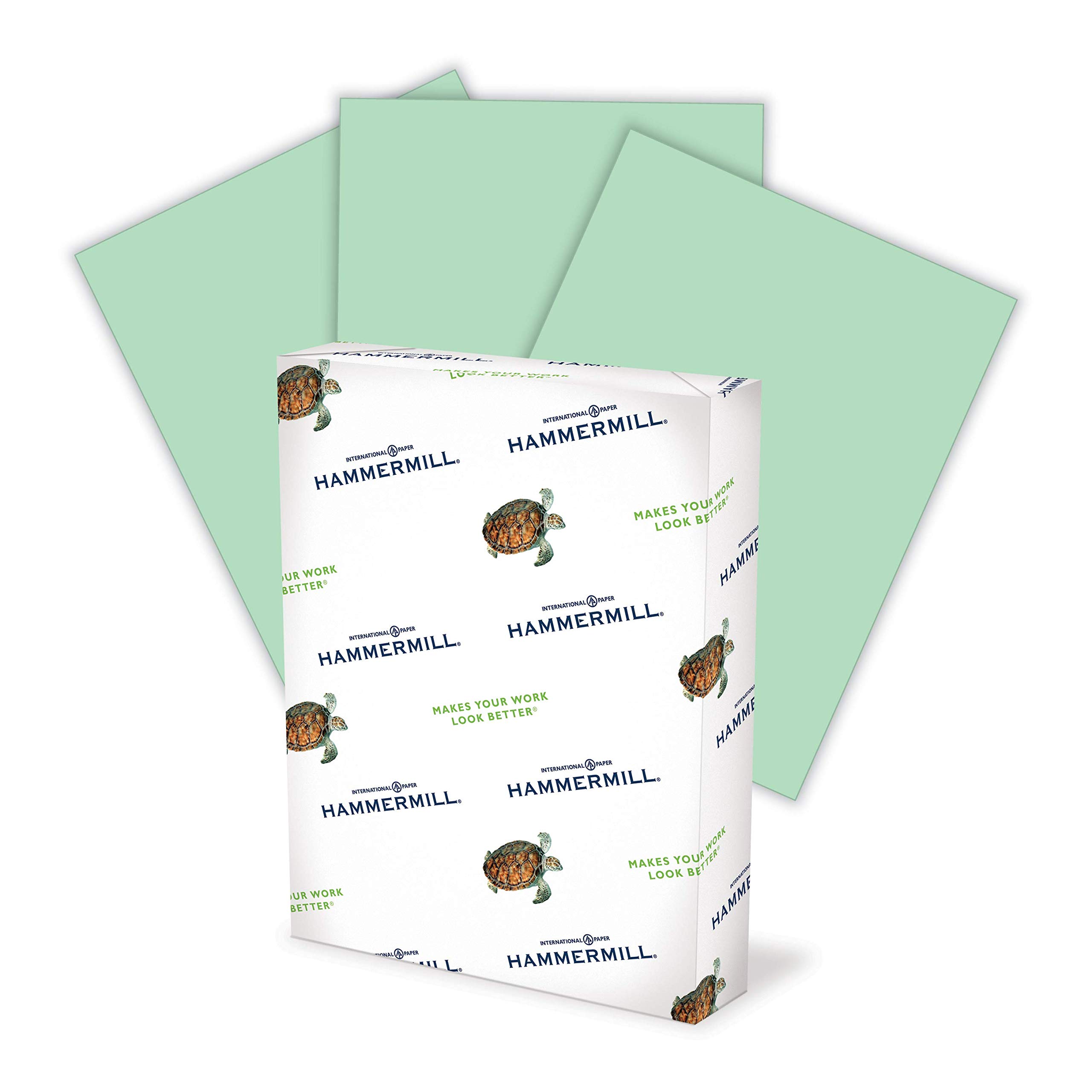 Photo 1 of ***10 PACKS***Hammermill Colored Paper, 20 lb Green Printer Paper, 8.5 x 11- 1 Ream (500 Sheets) - Made in the USA, Pastel Paper***10 PACKS***
