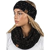 Funky Junque Women's Headwrap & Infinity Scarf Set – Soft Knit Winter Accessories, Trendy Cold Weather Gifts for Women
