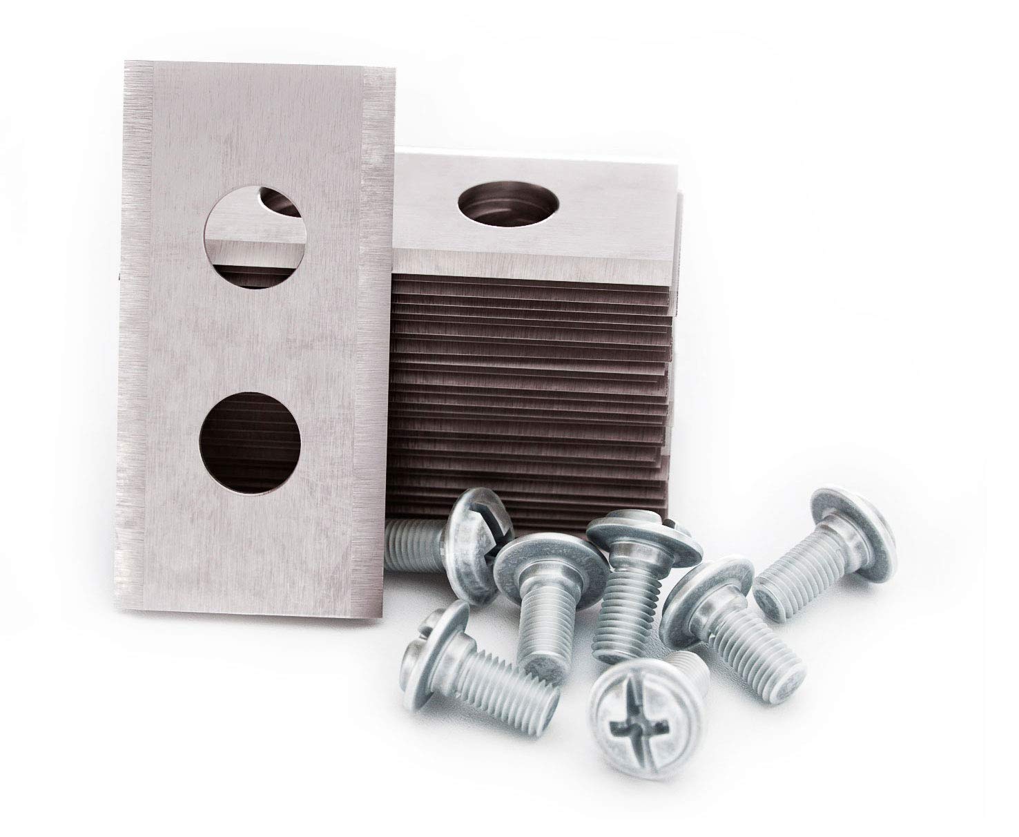 MOWHOUSE Lawnmower Spare Blades Set - Hardened Stainless Steel Blade Replacement Compatible with Worx - Mower Trimmer Spares, Exact Fit - 36mm x 18mm, 7mm Hole Diameter, 30 Pieces, 30 Screws