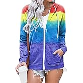YOCUR Womens Fall Hoodies Casual Sweatshirt Tie Dye Lightweight Long Sleeve Sweaters Tops