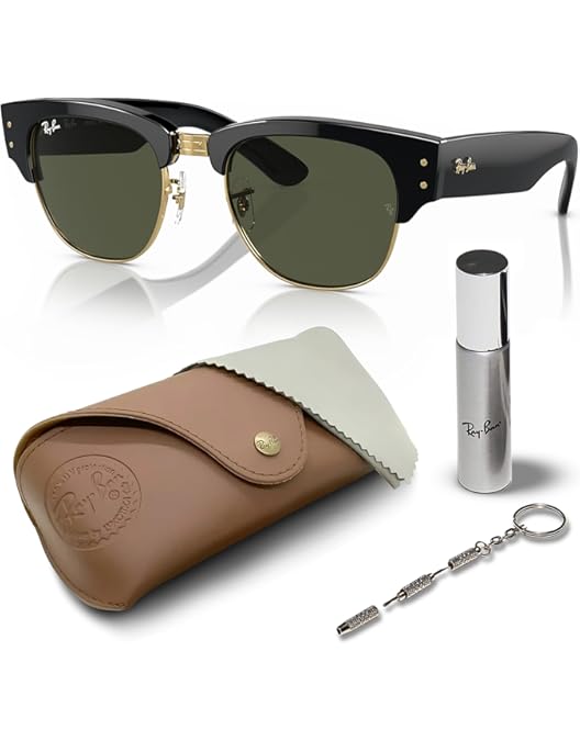 Amazon.com: Ray-Ban MEGA CLUBMASTER RB0316S BLU ON SILVER