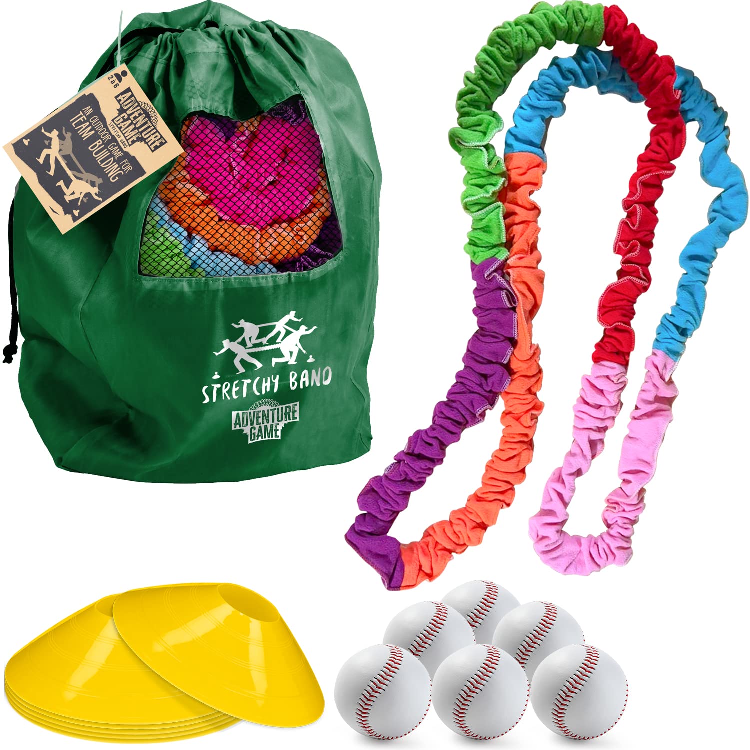 Original Cup Stretchy Band® | Team Building | Stretchy Band Game | Elastic Fabric | Pulling | Cooperation | Coordination | Tug of War | Outdoor | Sharing | Teams | Competition | Challenge | 100% Fun — image 1