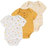 Ruliby Baby Bodysuit Boy Girl Clothes Soft Newborn Infant Outfit Short Sleeve Romper
