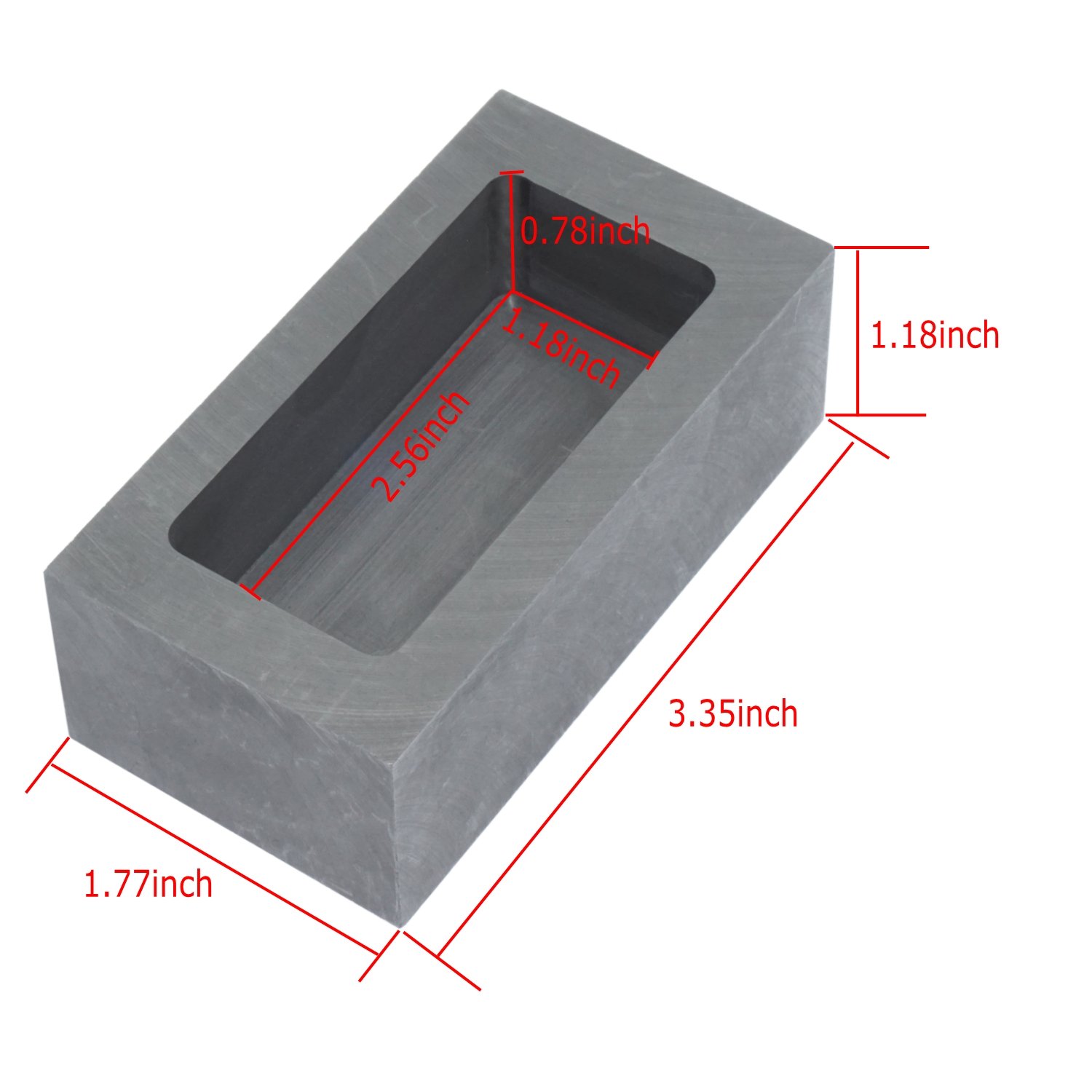 Graphite Ingot Mold Melting Casting Mould For Gold Silver Metal 85x45x30mm 665g Gold320g Silver - 