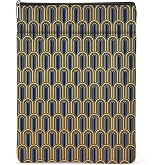Book Lovers Gifts Book Sleeve, Navy Blue Gold Art Geometric Pattern Waterproof Book Pouch Protector with Front Pocket BookCover Case for Women Sister Reader Birthday Christmas Reading Bookish Gifts
