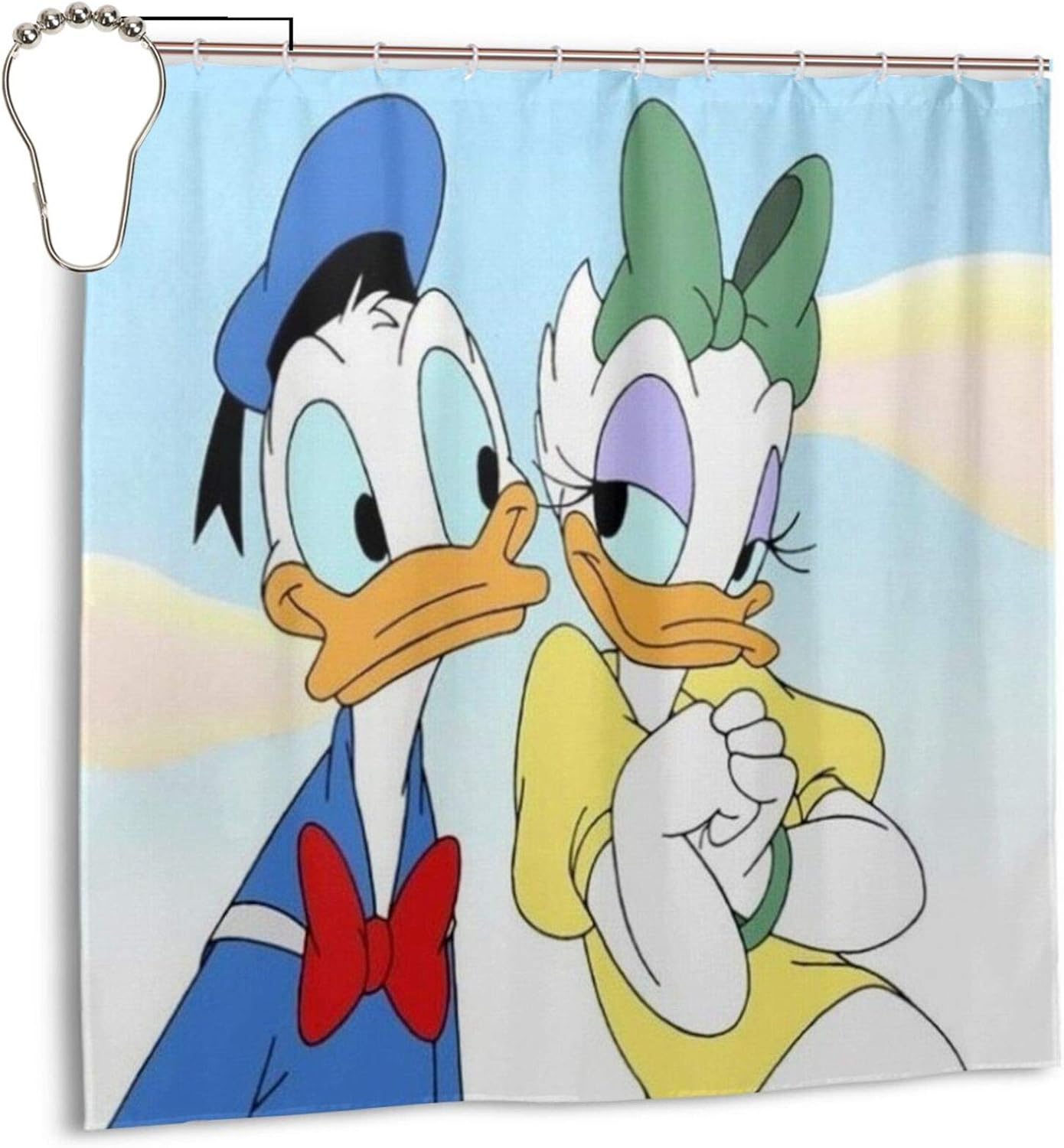Amazon Co Jp 壁紙ドナルドダックとデイジーダック シャワーカーテン 防カビ 防水 軽量 速乾 取付簡単 おしゃれ かわいい 遮光 浴室カーテン 1x1cm ホーム キッチン