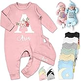 Custom Baby Bodysuit Personalized Newborn Long Sleeve Rompers with Name Image Customized Coming Home Outfit for Boy Girl