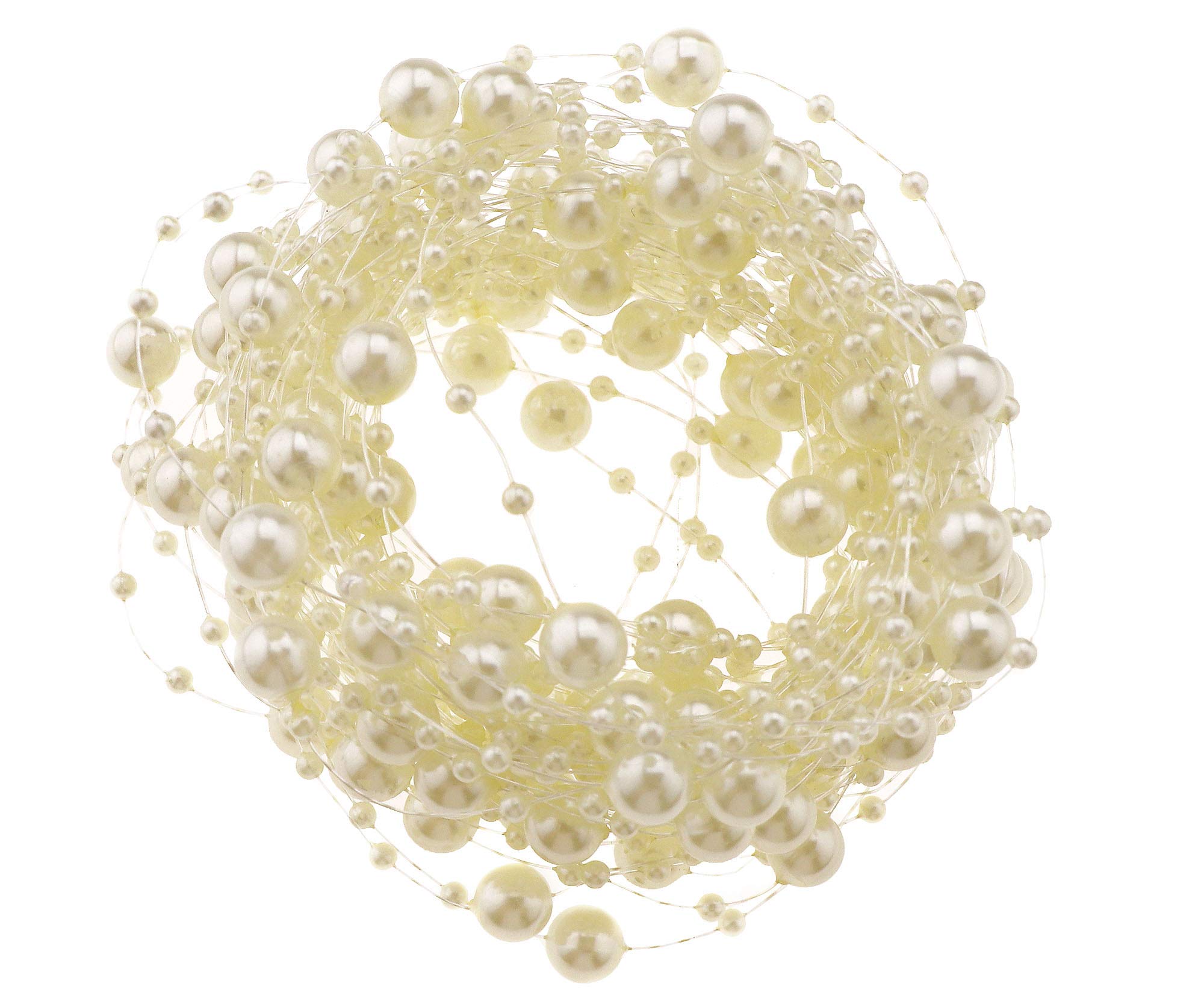 The Lord of the Tools 10M Creamy White Acrylic Pearl Bead String Artificial Pearl Baubles Decoration for Wedding Christening Venue Garland Bouquet