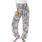 Lotus and Luna Women's Harem Pants Thai Pants for Beach & Lounge High Waisted Flowy Boho Pants Genie Pants Yoga Pants