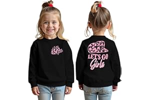 tagyum Toddler Baby Girl Sweatshirt Pullover Lets Go Girls Cowgirl Western Shirt Crewneck Tops Warm Fall Winter Clothes