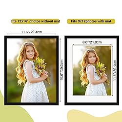 Rempry 12x16 Picture Frame, Display Poster 9x12