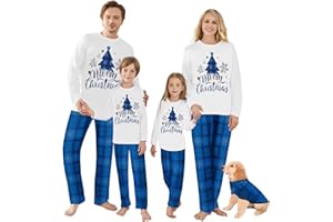 Wobame Christmas Family Pajamas Family Matching Sleepwear Xmas Long Sleeve Jammies Matching Holiday Pajamas