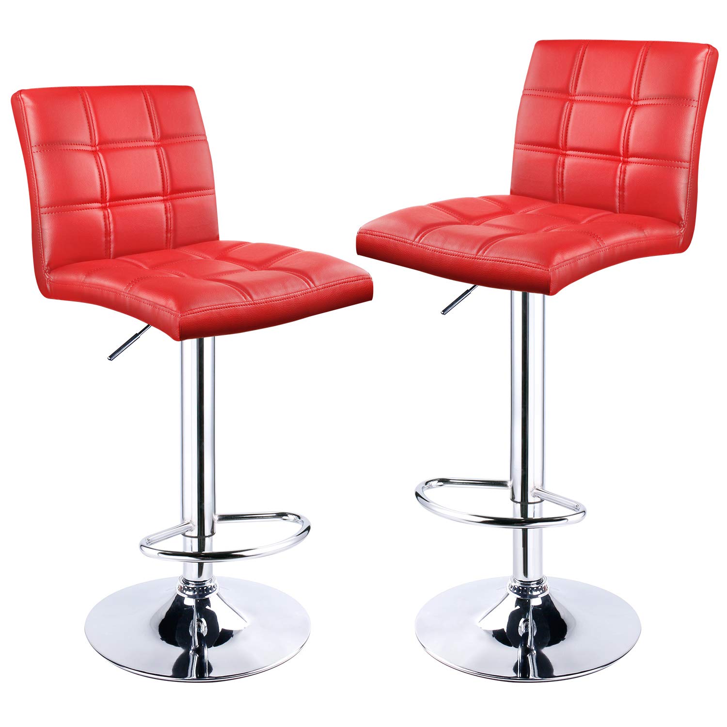 Buy Leader Accessories Modern Bar Stools Set of 2, Leatherette Exterior,Double Needle Sewing