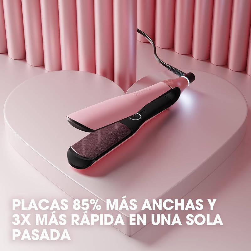 Alisador Chronos Max Profissional, Placas Largas - Rosa Pastel