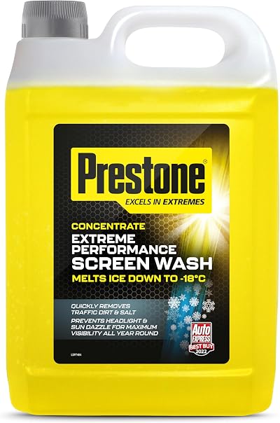 Prestone Concentrated Screen Wash 5L Winter, Streak Free Formula