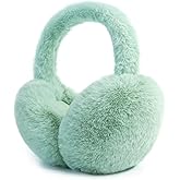 PIGBENGO Foldable Ear Muffs for Women Cold Weather Fluffy Earmuffs Winter Warm Headband Cute Slouchy Ear Warmers