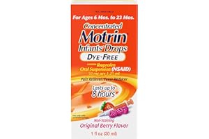 CHILDREN'S MOTRIN Infants' Motrin Oral Suspension Concentrated Liquid Medicine Drops with Ibuprofen, NSAID Fever Reducer & Pain Reliever for Babies, Dye Free, Alcohol-Free, Berry Flavored, 1 fl. oz