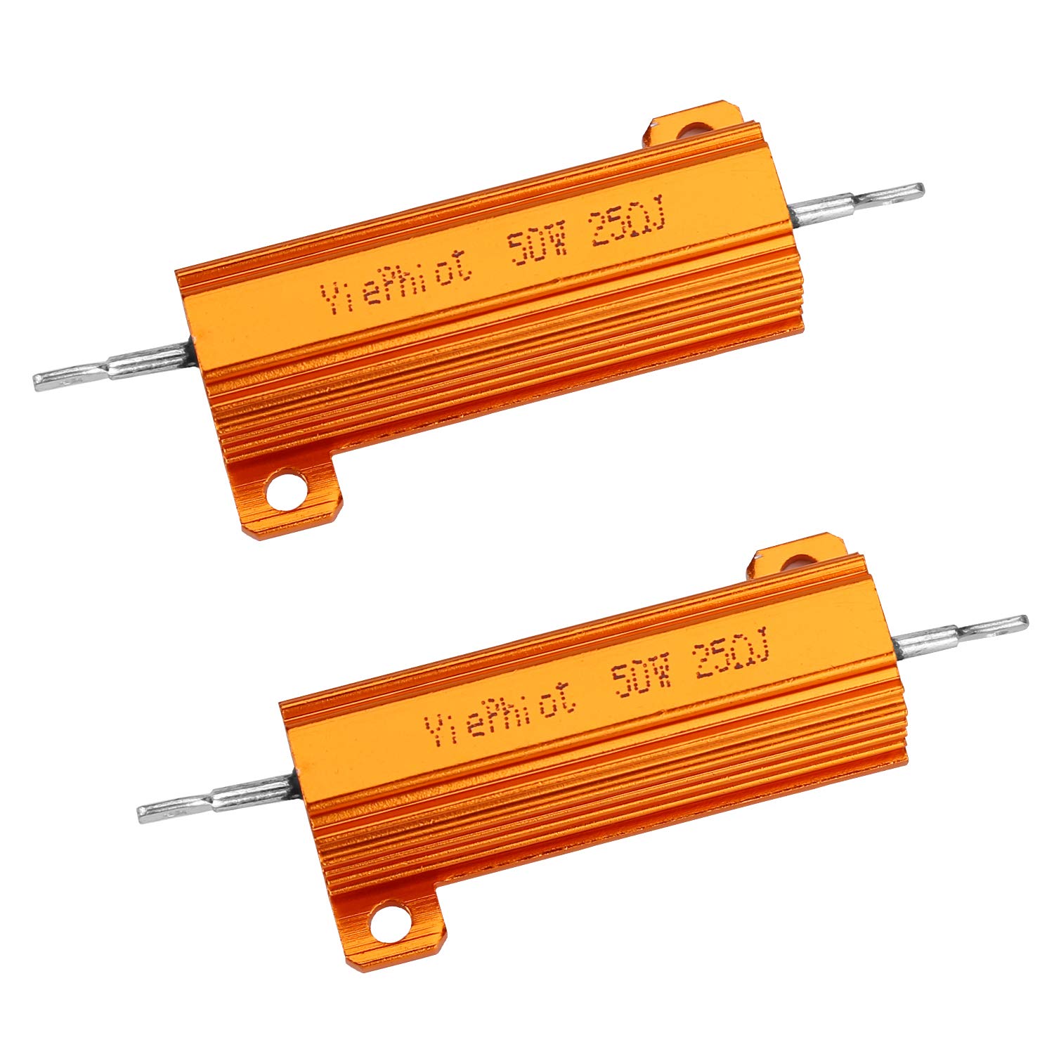 Photo 1 of YiePhiot 2PCS 50W 25 Ohm Resistor Aluminum Case Wirewound Chassis Mounted Compatible with Ring Doorbell, Nest Hello Doorbell, SkyBell Doorbell Etc