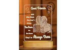 Good Friends Night Light, Warm White Light for Bedroom Decor - Xmas Holiday Birthday Gifts for Sisters Women