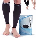 Doc Miller Calf Compression Sleeve for Petite Women &amp; Men, 15-20 mmHg | Footless Leg Sleeve, Knee High, Varicose Veins, Pregnancy, Shin Splints, Running, Cycling, Daily Wear, Recovery, 1 Pair