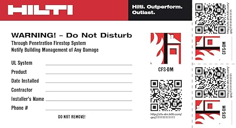 Amazon Com Hilti 3517802 Identification Sticker Qr 100