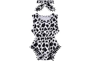UNICOMIDEA Baby Girls Outfit Newborn Romper Jumpsuits Sleeveless One-Piece Clothes 0-24 Months Bodysuit with Headband