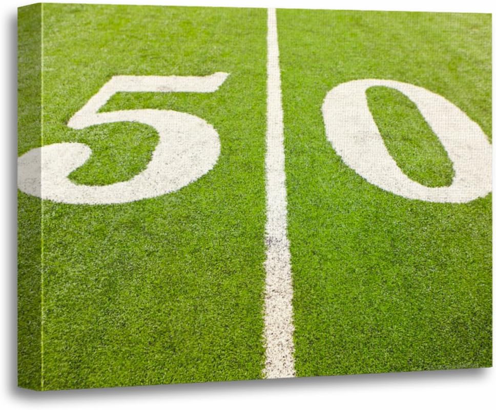 TORASS Canvas Wall Art Print Sports 50 Yard Line Activities Team Olympics Communication Artwork for Home Decor 16" x 20"