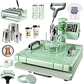 Seeutek 8 in 1 Heat Press Machine 15x15 Inch, Heat Press for T-Shirts, Hats | Swing Away Digital Sublimation Heat Press Machine with 20oz &amp; 30oz Tumbler Attachments for T-Shirts, Mugs, Hats &amp; Plates