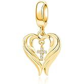 TCHYUN Angel Wings Dangle Charm Pave Cubic Zirconia Corss Bead for Pandora Bracelet Women Gift