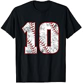 Baseball 10 Jersey 10th Birthday Gifts 10 Year Old Boys Kids T-Shirt