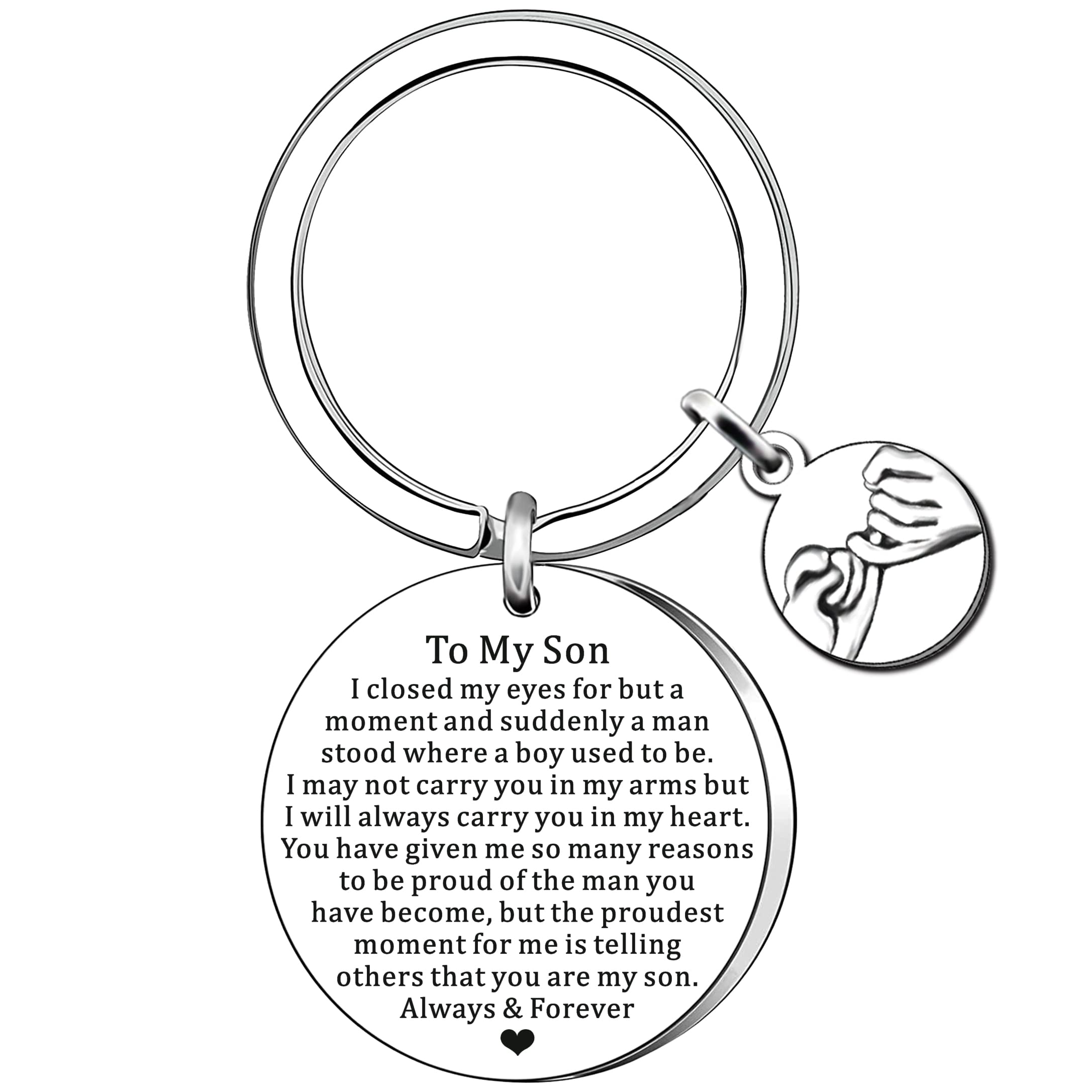 AMZQ Son Gifts Inspirational Gifts for Son Christmas Birthday Gifts Son Keyring Present