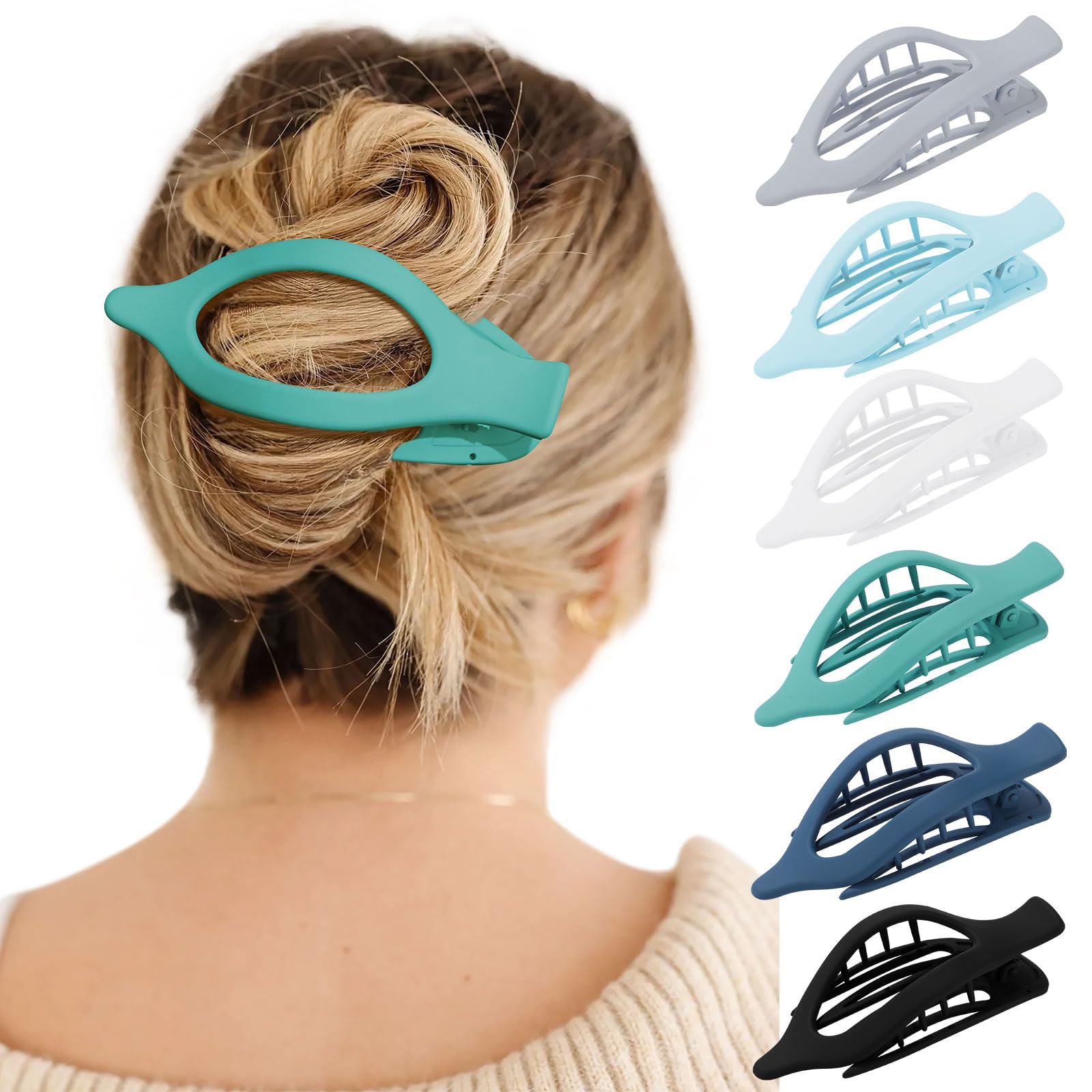 French Flat Hair Clips for Women - 6Pcs Flat Hair