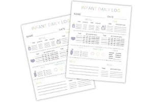 LASHICORN Infant Daily Log Sheets for Daycare Mother’s Day Out | 100 pk | Report Sheets Single Prints Individual Daily Tracker Infant Log Book Send Home Form for Parents