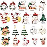 SUNNYCLUE 1 Box 40Pcs 20 Style Christmas Tree Charms Xmas Charms Winter Charm Bulk Bell Santa Claus Charm for Jewelry Making Charms DIY Earrings Bracelet Necklace Craft Christmas Party Decor Supplies