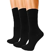 Winterlace Womens Premium Soft Crew Socks, 3 Pairs Bamboo Rayon Viscose Thin Trouser Dress Socks Bulk Pack