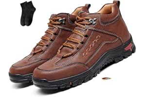 Men's Comfortable Waterproof Orthopedic Walking Shoes Hiking Shoes Men's Orthopedic Handmade Leather Driving Boots Wide Lace-