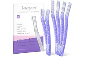 MATGICOL Women’s Dermaplane Razor for Face & Eyebrow - Anti-Cutting Japanese Blades for Eyebrow and Facial Hair Removal, Achieve Silky Skin and Perfect Brows (Purple, 6 Count)