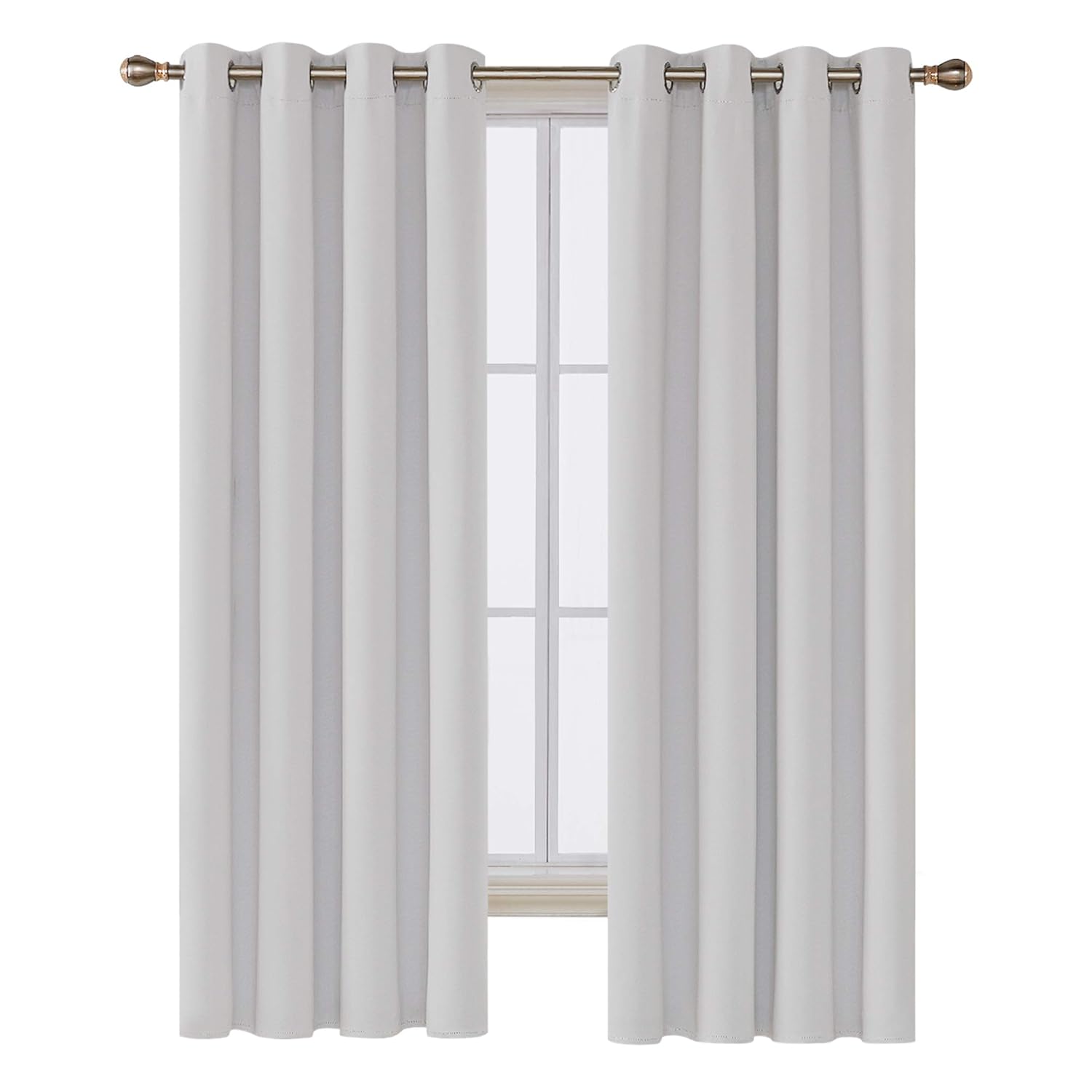 Deconovo Super Soft Solid Thermal Insulated Ring Top Curtains