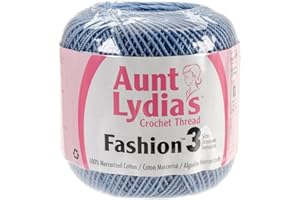 Aunt Lydia's Fashion Crochet Cotton Crochet Thread Size 3 (3-Pack) Warm Blue 182-1753