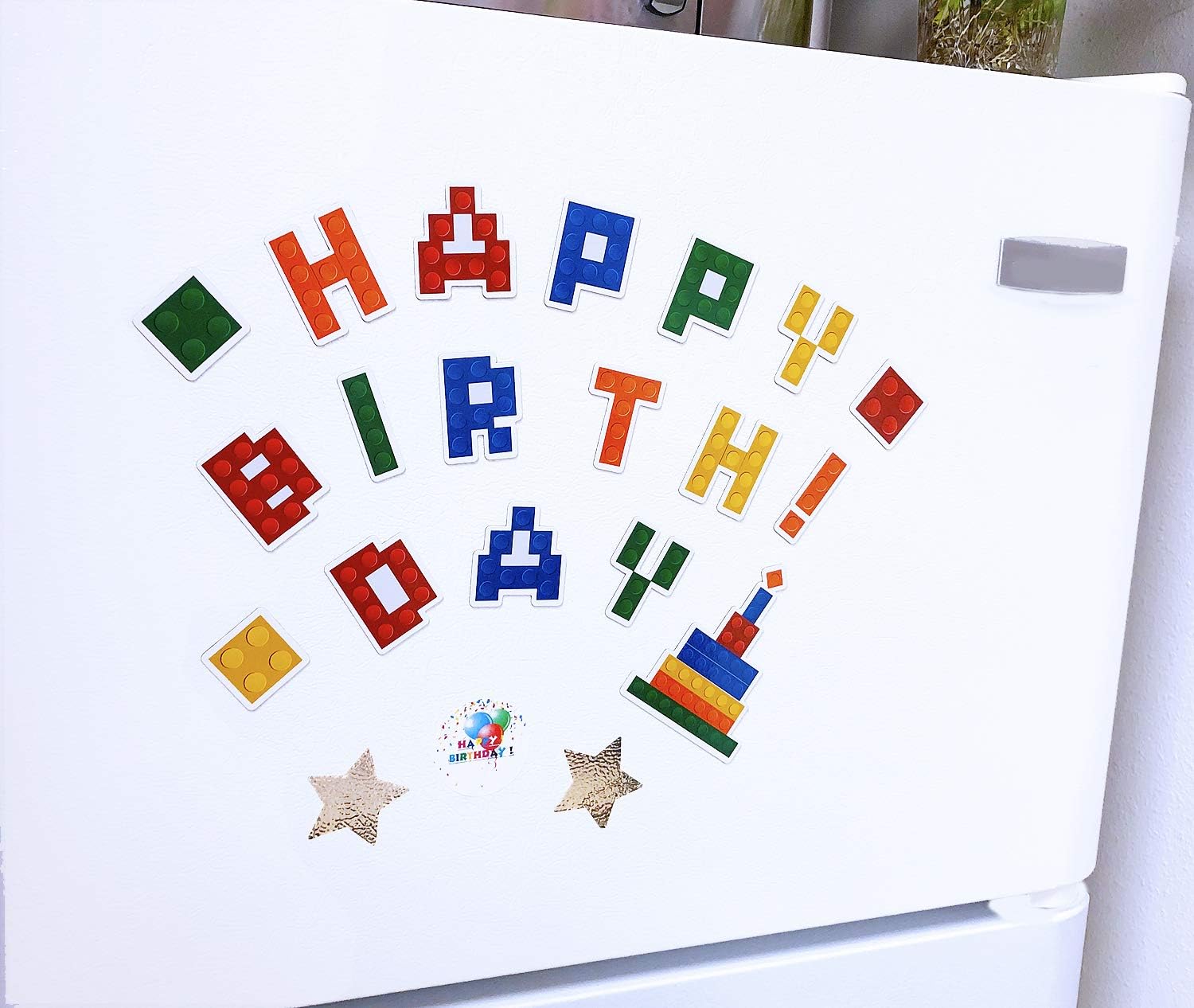 Amazon Com Building Blocks Favors Happy Birthday Magnet Set