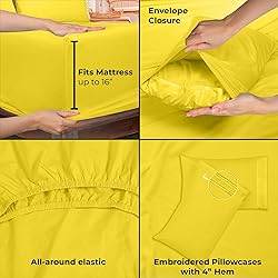 ROYALE LINENS - 4 Piece King Bed Sheet - Soft