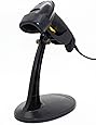 USB Automatic Barcode Scanner Scanning Barcode Bar-code Reader with Hands Free Adjustable Stand (Black)