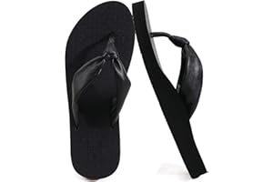KuaiLu Womens Flip Flops With Arch Support Comfortable Yoga Mat Cushion Thong Leather Sandals for Ladies Fashion Slip On Summer Beach Walking Slides Indoor Outdoor Travel Orthotic Slippers