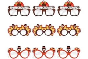 Amosfun Thanksgiving Turkey Sunglasses Creative Thanksgiving Day Eyeglasses Cosplay Party Glasses for Thanksgiving Day Birthday Party Favor Supplies 9PCS